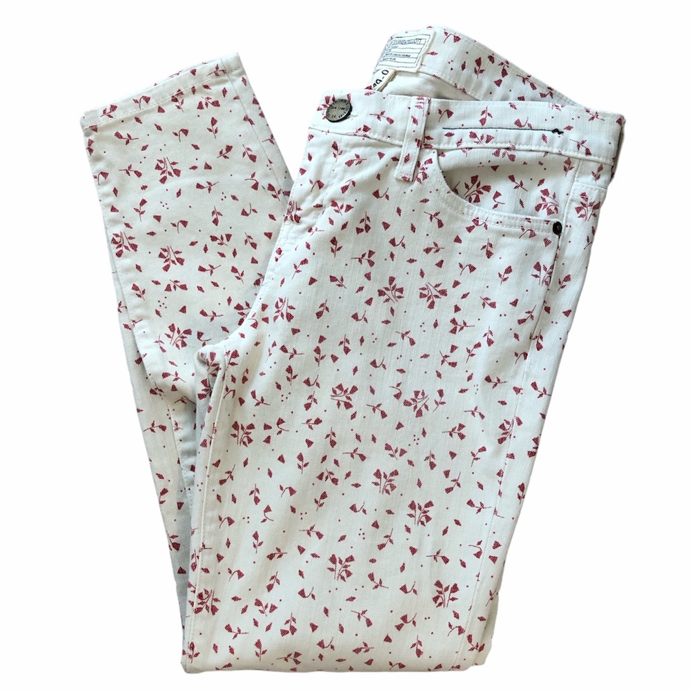 NWT Current Elliott Stiletto Sweet Cream Ditsy jeans $198 Retail Size 29